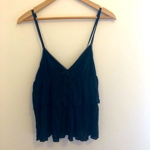 VS Victoria's Secret Black Ruffle Tier Lingerie L
